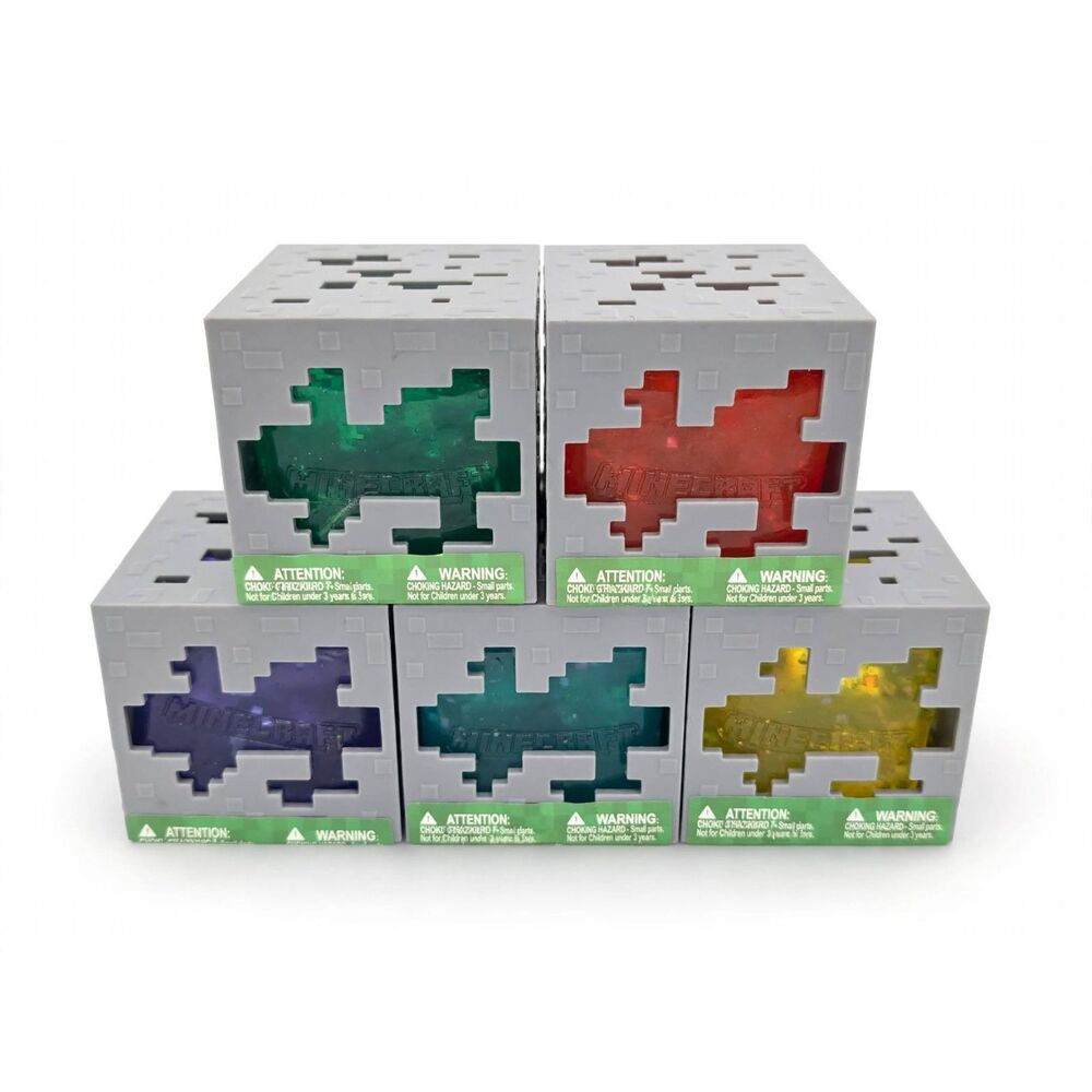 Minecraft Jelly Cubes Lot of 5 Complete Set 2.25" Squishy Fidget NEW Viral Rare